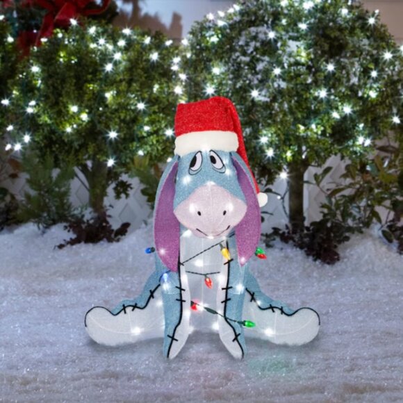 Disney 2.5 FT EEYORE Light Up Tinsel Yard 3D Sculpture Christmas LED Decor Prop - Picture 9 of 11